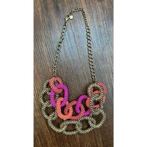 Multicolor oversized chain statement necklace